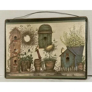 Craft Art Birdhouses Flower Pots Gardening On Wood Panel 12.5”L‎ x 9.2￼5”W